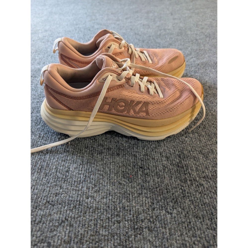 Hoka One One Bondi 8 Pink Nectar Peach Running Shoes Women's Size 8 B 1127952